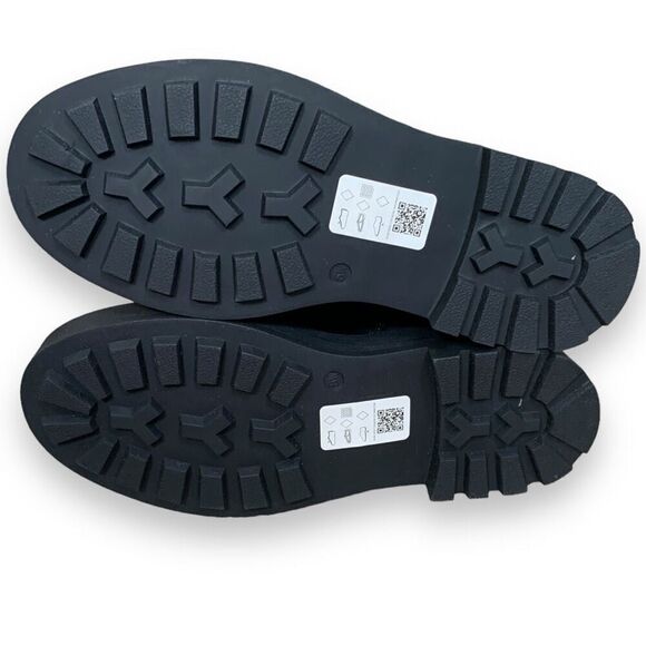 ASOS Design Ali Boots Black Wide Fit Chunky Lace Up  Ankle Buckle Detail 7 - Picture 8 of 12